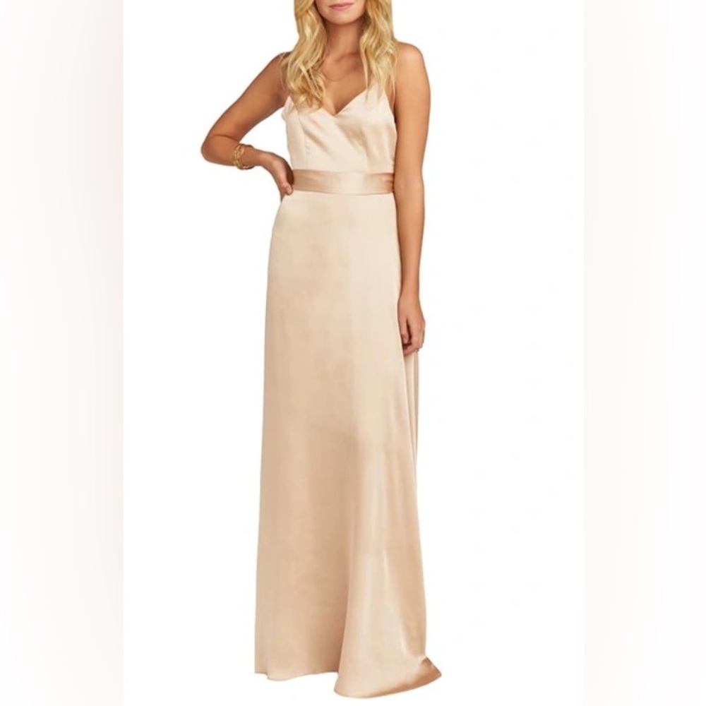 Show Me Your Mumu Jen Evening Dress Champagne Satin